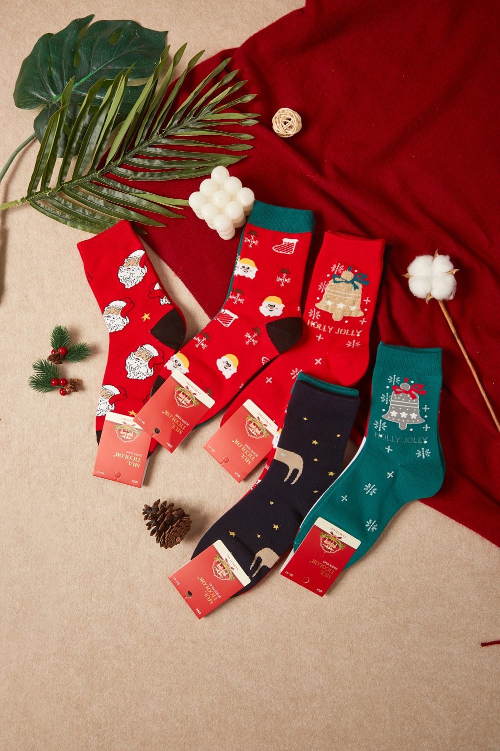 Women's Festive Christmas Crew Socks|女士圣诞主题长袜|20件一打 - Image 3